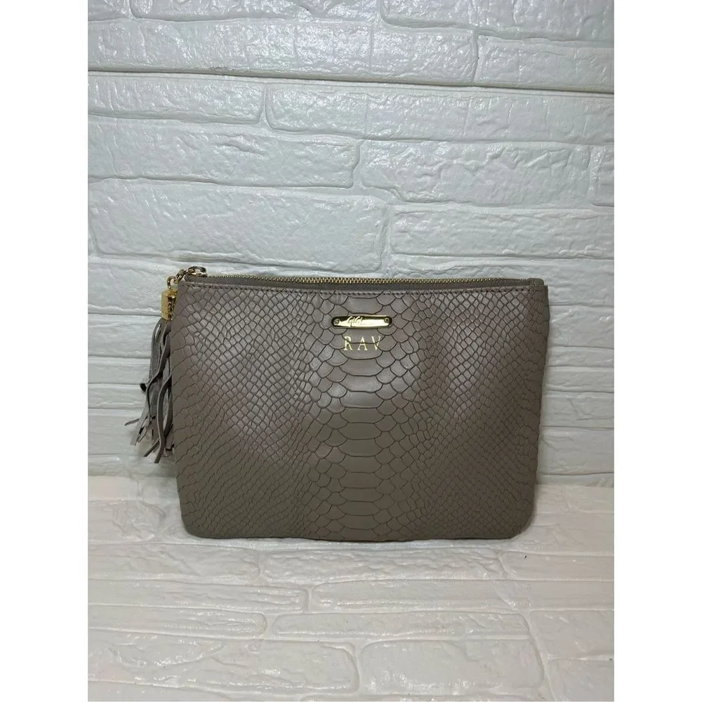 GIGI New York bag Stone Embossed Python Leather